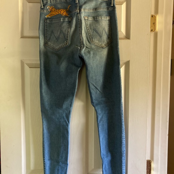 Mother Leopard Fray Ankle Jeans Size 28 - Picture 5 of 8